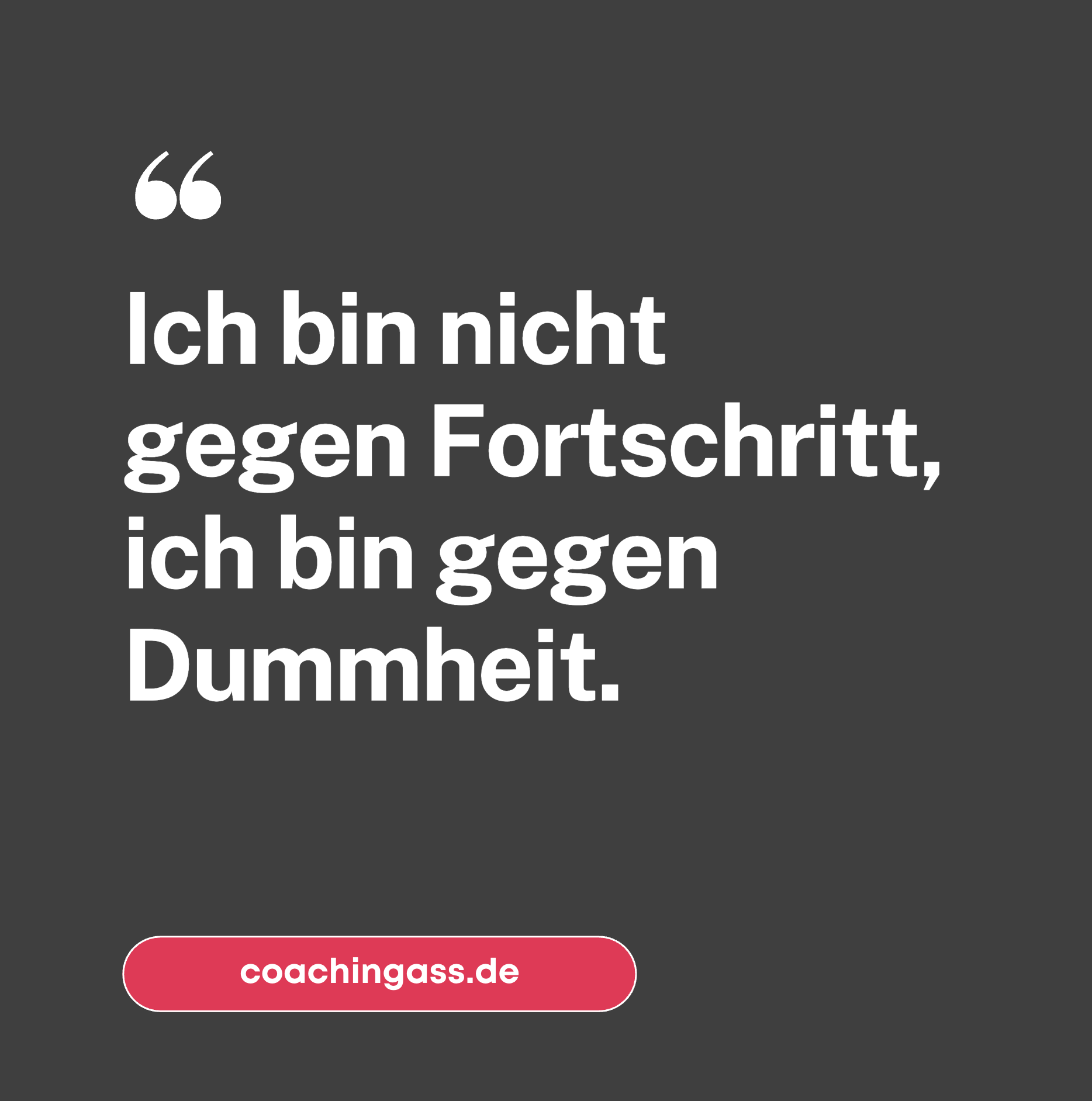 „Ich bin nicht gegen Fortschritt, ich bin gegen Dummheit.“